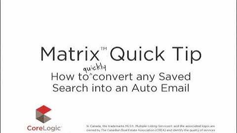 Matrix Saved Search To Auto Email