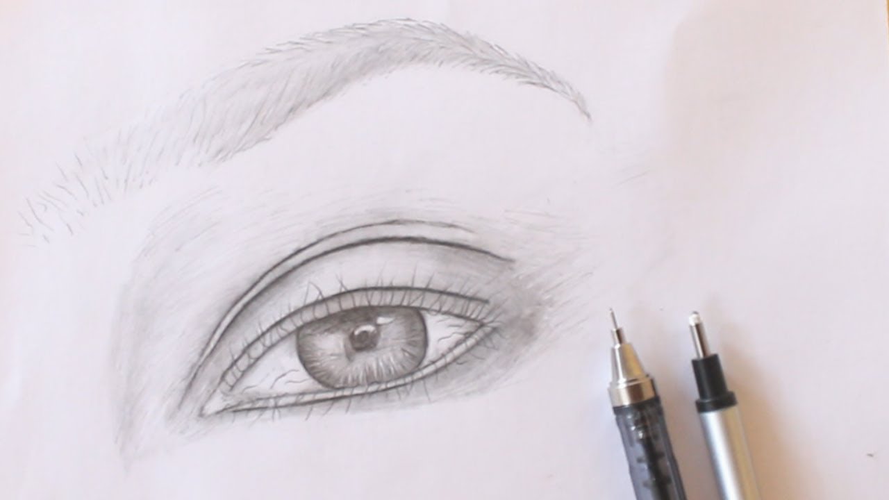 Eye Drawing with HB Pencil  Kids Eye Drawing for Beginners 