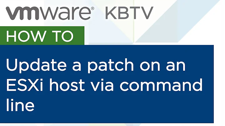 Updating patches on an ESXi host using “esxcli software vib” commands
