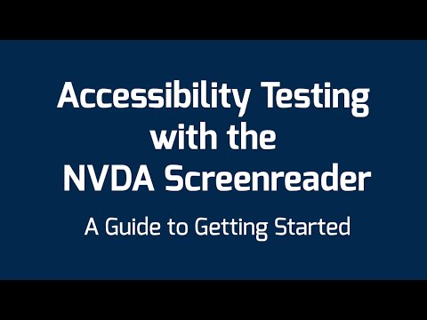 Accessibility Testing with the NVDA Screenreader