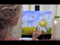 How to paint a dazzling daisy with acrylics  paint and sip at home  step by step tutorial