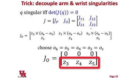 Intro2Robotics Lecture 14b: Manipulator Singularities Examples