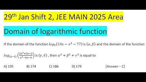 If the domain of the function 〖log〗_5 (18x-x^2-77) is (α,β) and the domain of the function log〗((x-1