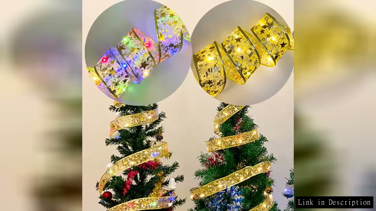 10M/5M/2M Christmas LED Ribbon Fairy Lights String DIY Bows Light String Christmas Tree Ornaments fo