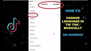 ... change language in tik tok musiclaly android