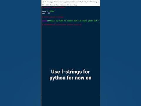 F-strings | Python - YouTube