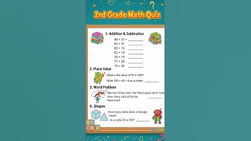 "🧠 Can you ace this quick math quiz?  #MathQuiz #SecondGrade #KidsLearning" #mathproblems