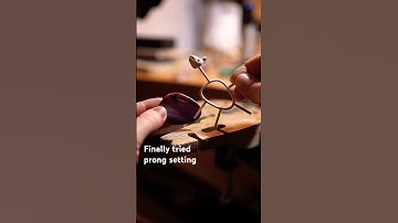 Prong setting a gemstone for the first time! #silversmithing #jewelrymaking