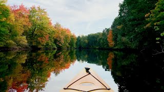 Kayaking Charles River with Beautiful New England Fall Colors, 4K UHD with Relaxing Music