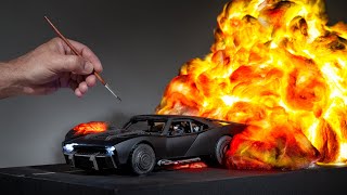 The Batmobile Explodes Through A Massive Ball Of Flame | #thebatman | #scalemodel | #3dprinting
