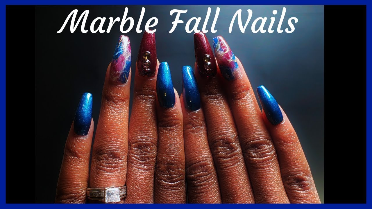 4. Step-by-Step Fall Marble Nails - wide 3