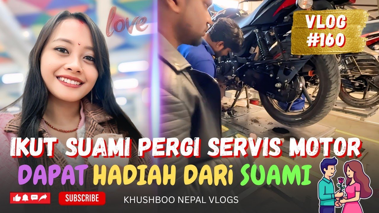 #Vlog160 😘 🛵 IKUT SUAMI PERGI SERVIS MOTOR . DAPAT HADIAH DARI SUAMI 🥰