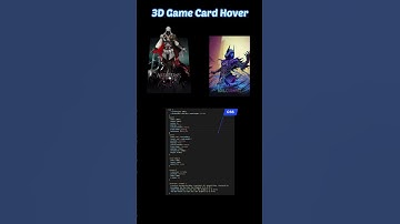 CSS 3d Game Card Hover Effect || CSS Amazing Modern Card for game website #shorts