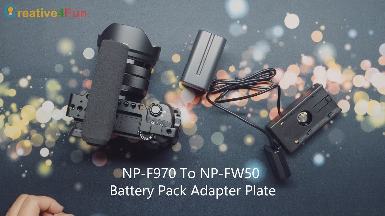 Battery Adapter Mount Plate Power Supply NP-F970 to NP-FW50