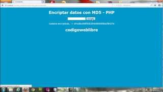 Encriptar datos con MD5  de PHP