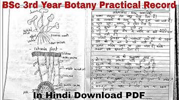 #BSc 3rd Year Botany Practical Record PDF | Download Free