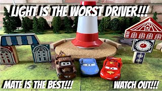 LIGHT IS THE WORST DRIVER!!! Disney cars, Mate teaches Light how to drive BACKWARDS!