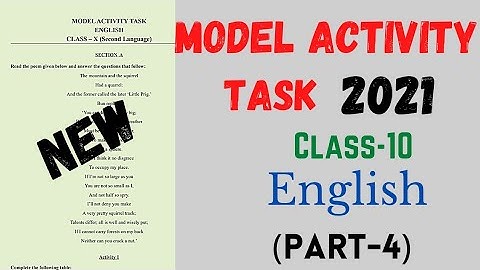 2021 Model Activity Task Class 10 English Part-4|| Detail bengali analysis