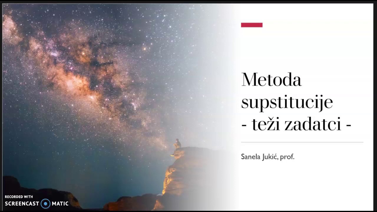 Metoda supstitucije - teži zadatci