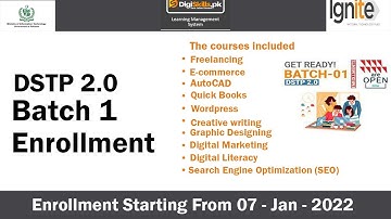 Digiskills DSTP 2.0 Course Enrollment / Digiskills training program 2 batches 1 enrollment