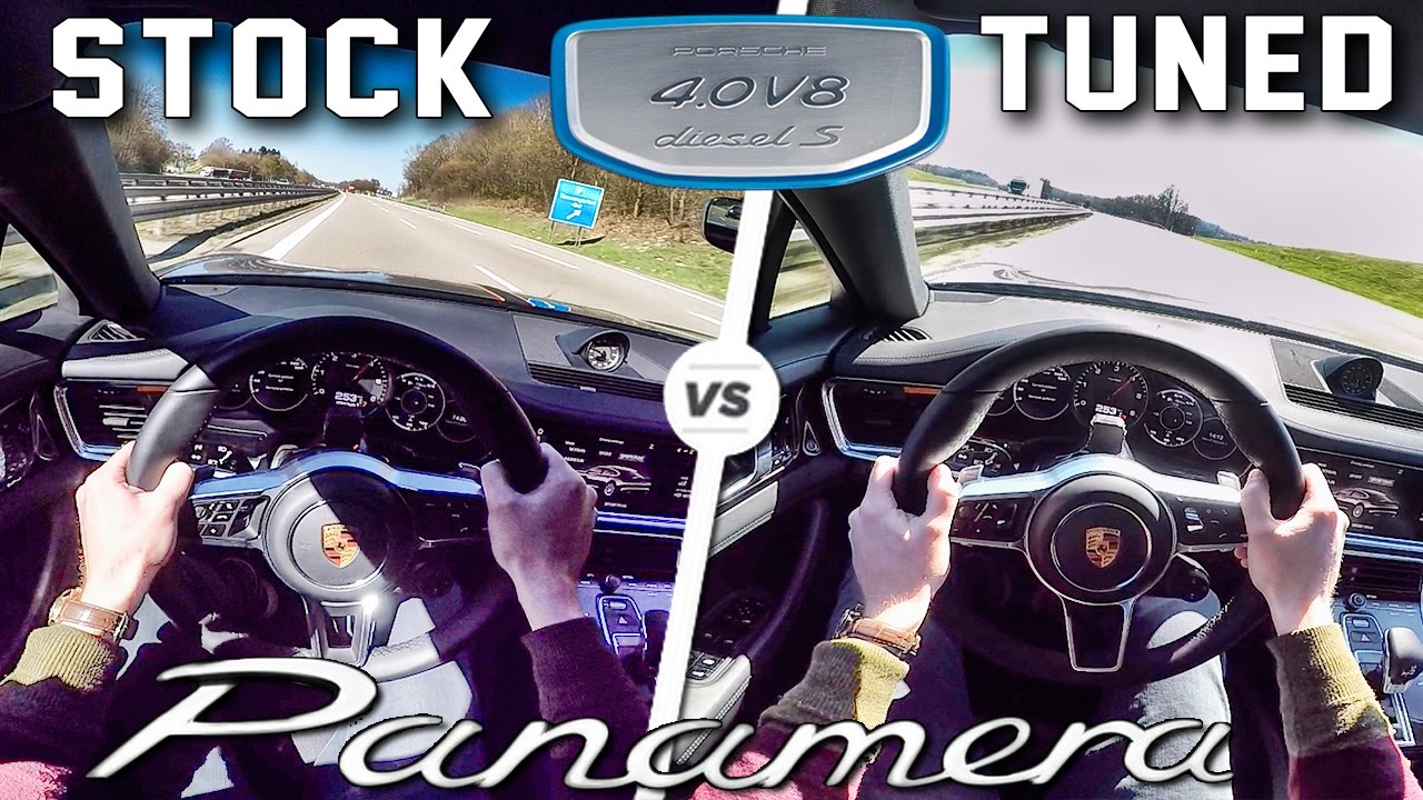 top speed взлом Porsche Panamera 4S Diesel STOCK vs RACECHIP 0-250 km/h ACCELERATION & AUTOBAHN POV by AutoTopNL