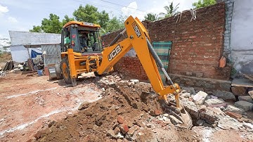 JCB 3DX Goes Demolish Old House and Dig Home Foundation to Build New House | JCB