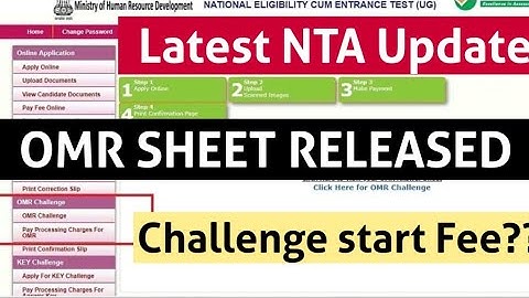 Official NTA Very important, OMR SHEET Released by NTA Official , Challenge start