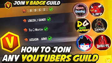 How To Join V BADGE Guild In Free Fire | Join Youtubers Guild 😍