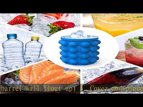 ALLADINBOX Ice Cube Mold Ice Trays, Large Silicone Ice Bucket, (2 in 1) Ice  Cube Maker, Round,Portable (Dark blue)