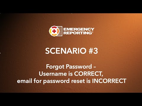 Authentication SCENARIO 3: Username is CORRECT; email for password reset is INCORRECT