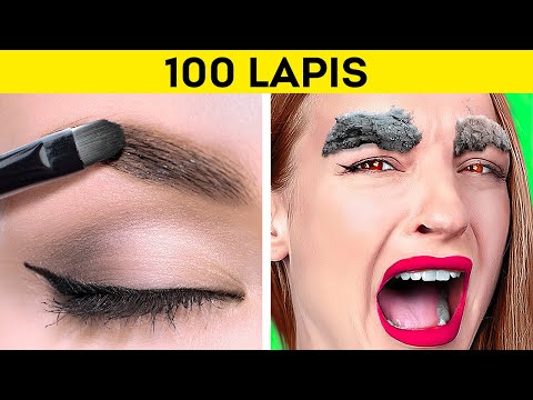 TANTANGAN 100 LAPIS || 100 Lapis Makanan, Makeup, Pakaian, Tisu Toilet Terdahsyat oleh 123 GO! GOLD