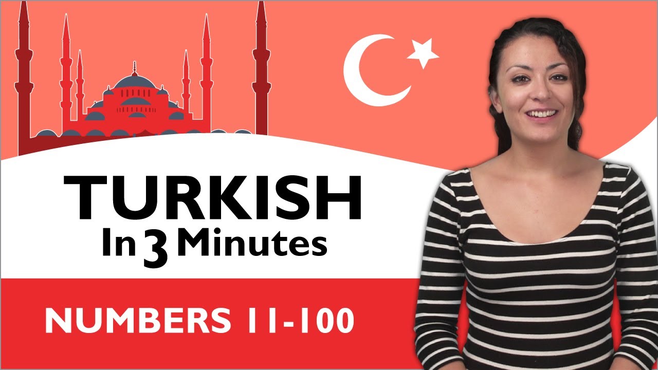 ⁣Learn Turkish - Turkish in Three Minutes - Numbers 11-100