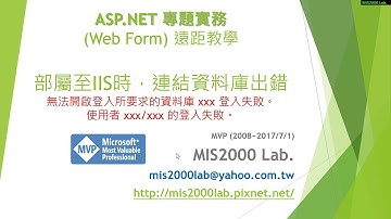 [ASP.NET]部署至IIS後，連不上SQL資料庫