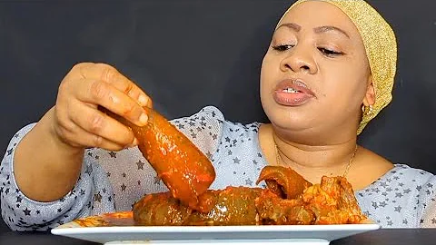 ASMR PEPPER SOUP STEW WITH ASSORTED MEAT AND BROWN FUFU and SLIMMING EWEDU SOUP MUKBANG