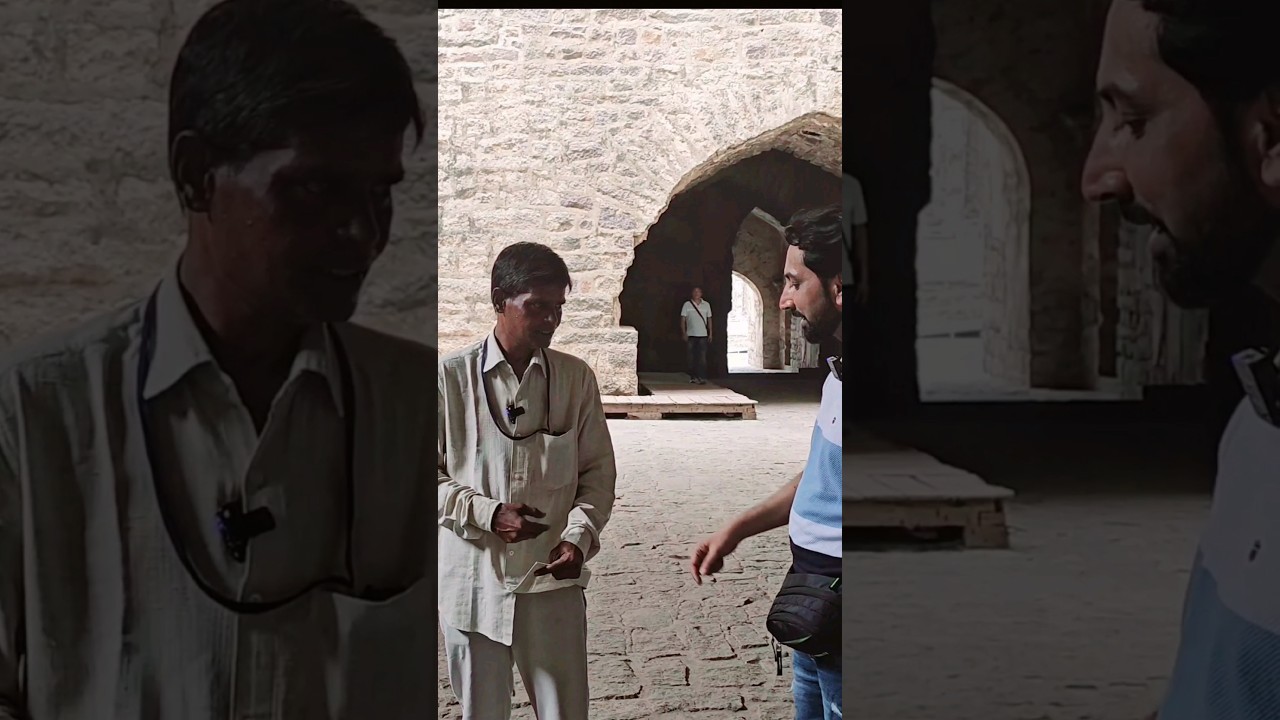 कपड़े की आवाज गूँजती है किले का eco सिस्टम। Golconda Fort hyderabad
