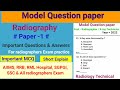 Radiography model question paper  paper 1  radiography mcq  test paper  by bl kumawat 