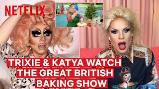 Celebrity Drag Queens Trixie Mattel & Katya React to The Great British Baking Show | I Like to Watch | Netflix Net Worth