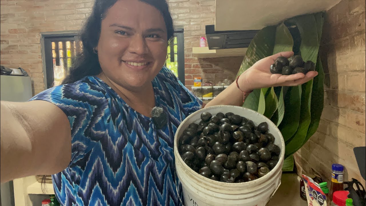 Cocinando poxe de caracol de popal #Tabasco 🐌🌴🌤️
