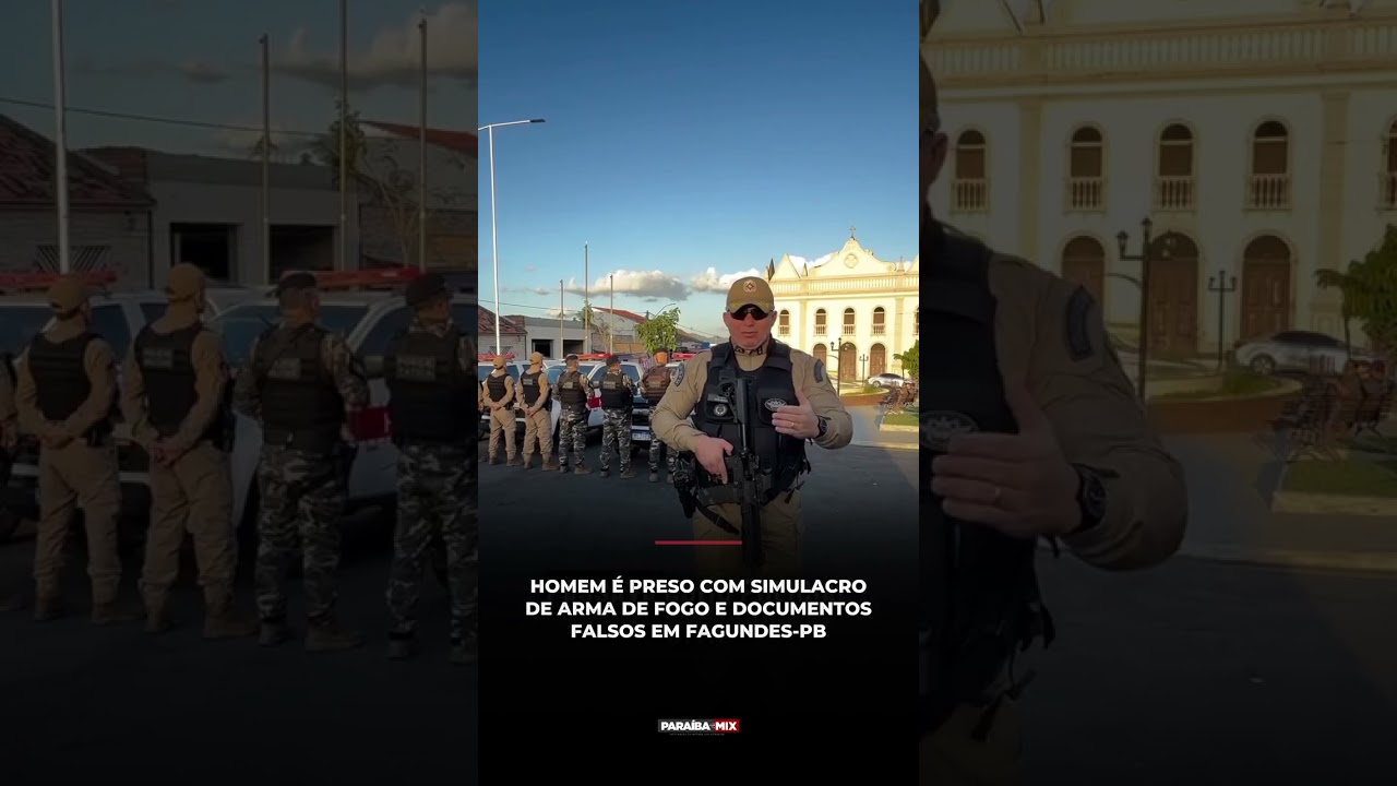 HOMEM É PRESO COM SIMULACRO DE ARMA DE FOGO E DOCUMENTOSFALSOS EM FAGUNDES-PB