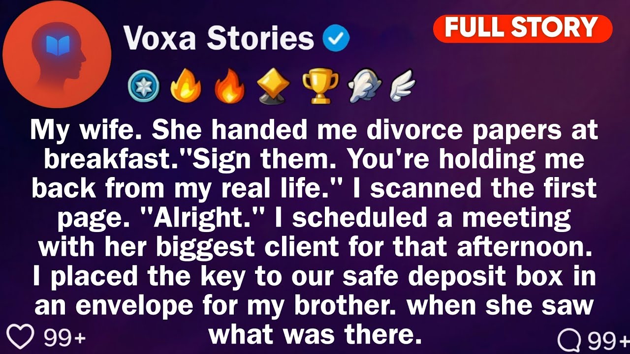My Wife. She Handed Me Divorce Papers At Breakfast. "Sign them. You're Holding. // Reddit Stories