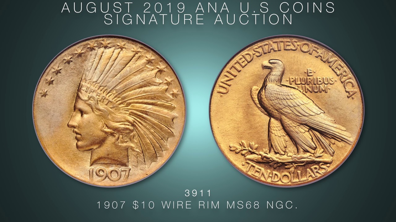 1907 $10 Wire Rim MS68 NGC. Indian Eagles | Lot #3911