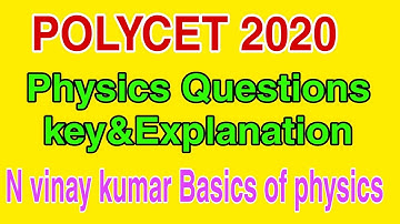 TS POLYCET 2020// PHYSICS PYQ//POLYCET PREVIOUS YEAR PAPERS//