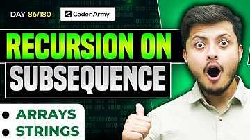 Lecture 61: Recursion on Subsequence || Print All Subsequence || Generate Parentheses