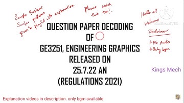 GE3251 ENGINEERING GRAPHICS APRIL MAY 2022 QUESTION DECODING IN TAMIL (ASKED ON 25.7.22-AN SESSION)