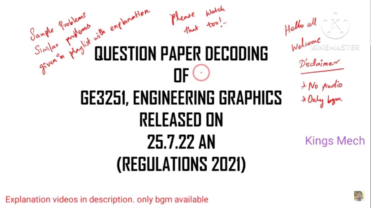 GE3251 ENGINEERING GRAPHICS APRIL MAY 2022 QUESTION DECODING IN TAMIL ...