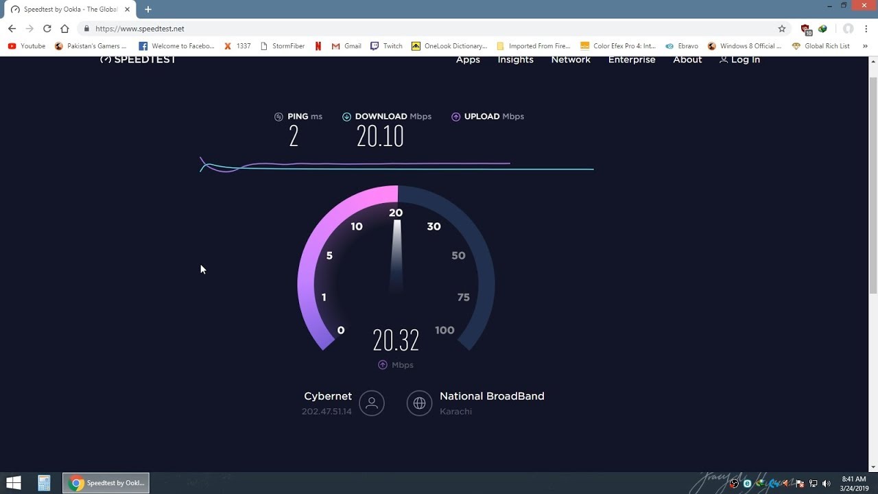 StormFiber FTTH 20 Mbps Speedtest with IDM, Twitch Streaming and Gaming Pings. WATCH IN HD