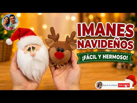 ??Cómo Hacer IMANES NAVIDEÑOS con Santa Claus y Reno ATM??