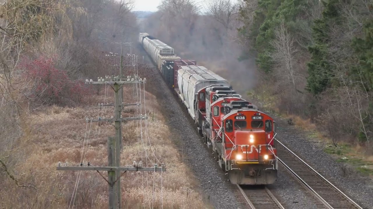 (4K) CN GP9RM trio at track speed