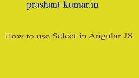 How to use Select in Angularjs