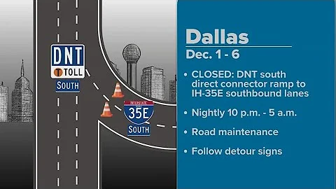 A major Dallas North Tollway ramp will close for a week